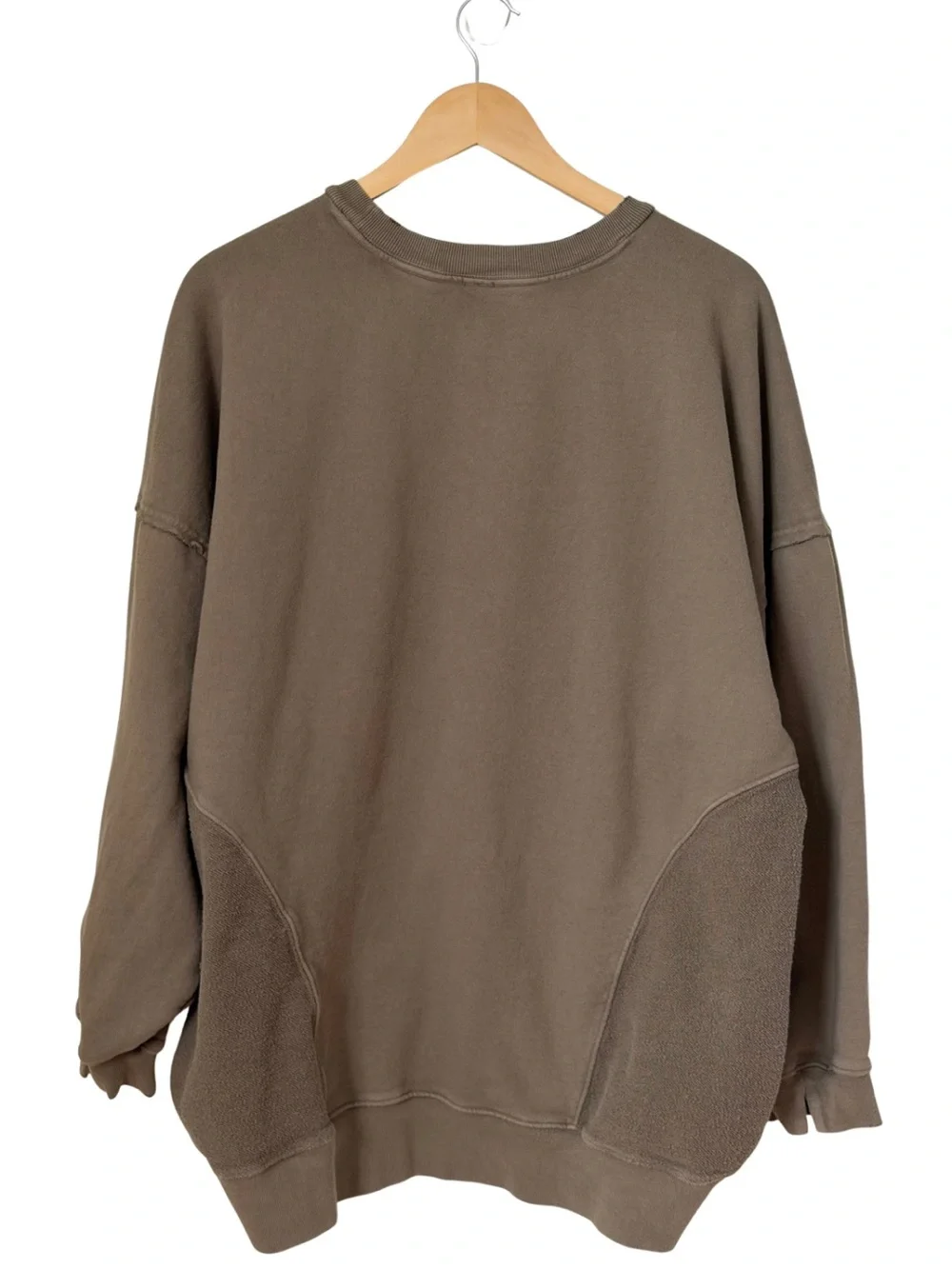 Free People Olive Green Oversized Pullover Sweatshirt S/L